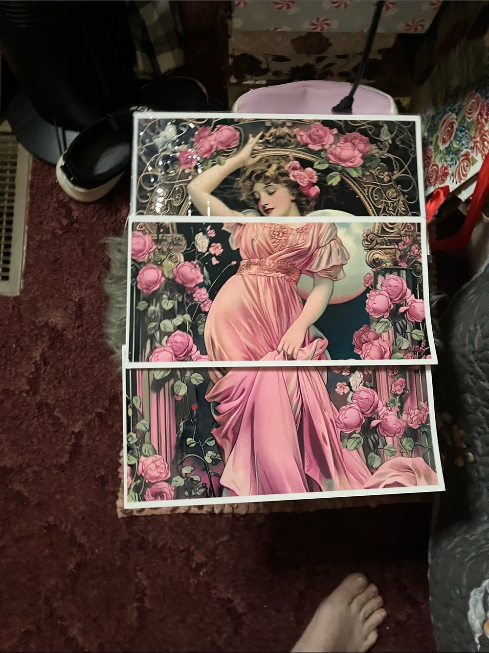 Luxurious Pink Rose transfers 3